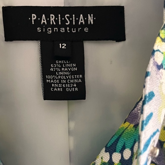 NWT Parisian Signature snap button long sleeve mosaic beautiful colorful jacket - Picture 11 of 11